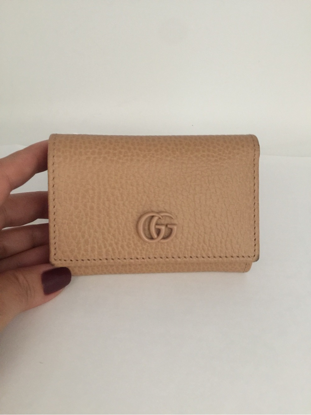 Authentic Gucci Marmont Beige Trifold Wallet